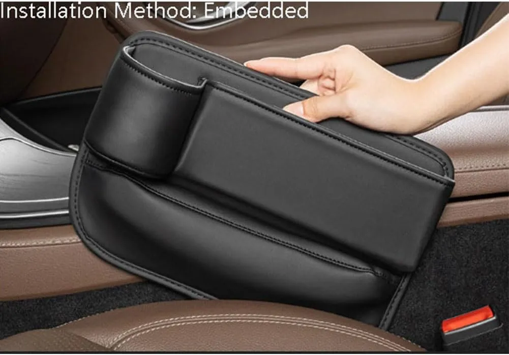 Car Seat Gap Filler Organizer for Hyundai Tucson 2015-2018 2021-2023, Leather Cup Holder Crevice Bag Front Seats Center Console Side Storage Box for Cards Keys,A