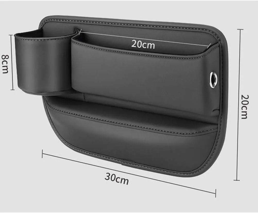 Car Seat Gap Filler Organizer for Hyundai Tucson 2015-2018 2021-2023, Leather Cup Holder Crevice Bag Front Seats Center Console Side Storage Box for Cards Keys,A