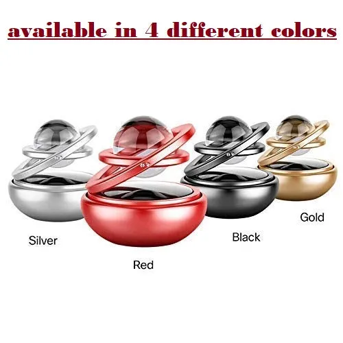 Car Solar Perfumes And Fresheners | Double Ring Solar Power Rotating Design Crystal Auto Rotate Car Organic Fragrance | Air Fresheners
