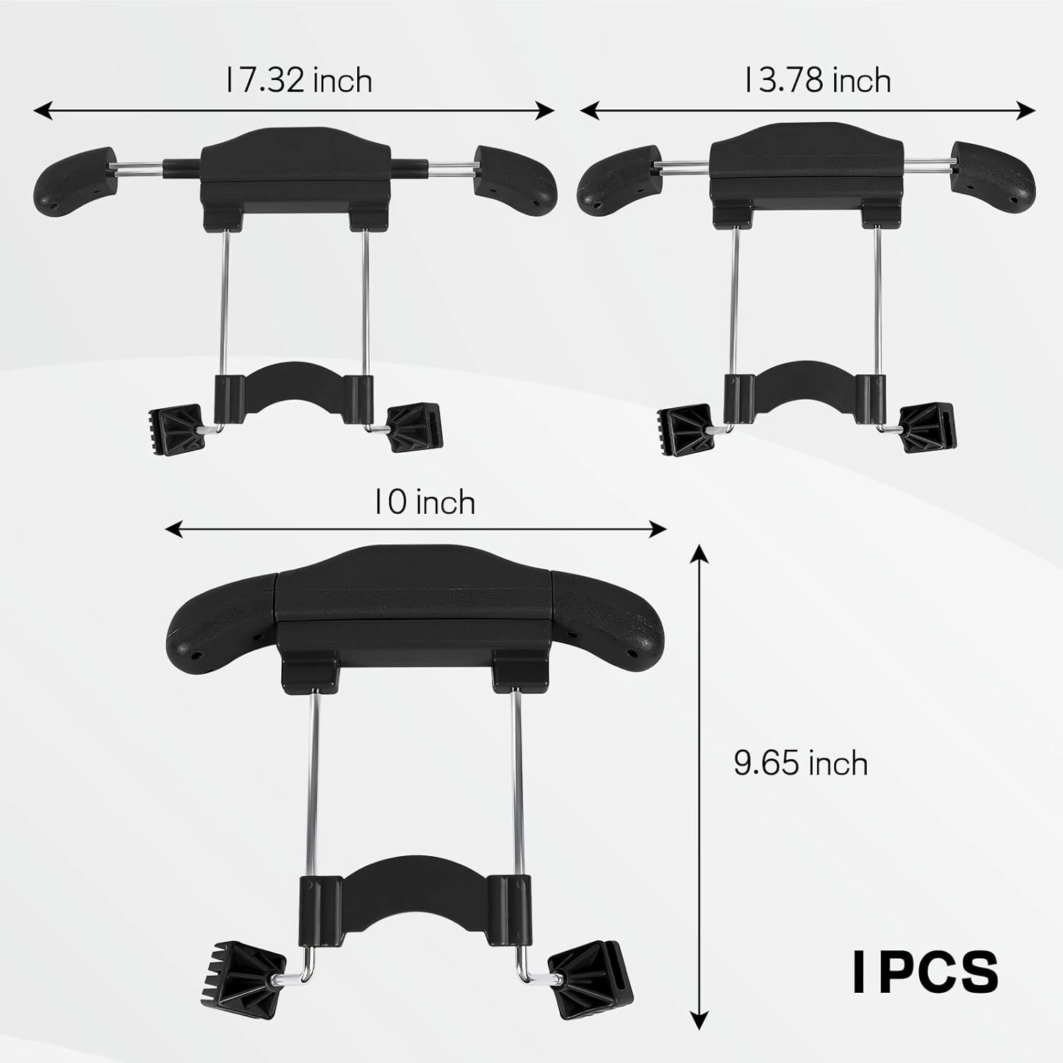 Car Coat Hanger, Retractable Car Seat Coat Rack Hangers, Multifunctional Auto Seat Headrest Hanger for Clothes Coats Suit Jacket Shirts, Universal Clothes Holder Car Accessories (Black)