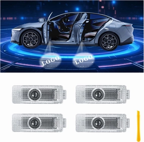 Car Door Lights Logo Projector Puddle Lights Compatible with 3 4 5 7 X1 X4 X5 E70 E71 E72 F30 Series Accessories, No Fade 4K-HD Car Welcome Lights(4 Pack)
