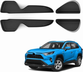 Car Door Side Storage Tray Compatible with 2019-2025 Toyota Rav4 Front & Rear Door Insert TPE Tray Organizer All Weather 4PCS 2024 Rav4 Accessories