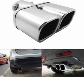 Car Double Outlets Chrome Stainless Steel Exhaust Tail Pipe Tip Tailpipe Muffler Silver for Nissan X-Trail 2014 2015 2016 2017 2018 2019 2020 2021 2022 2023 2024
