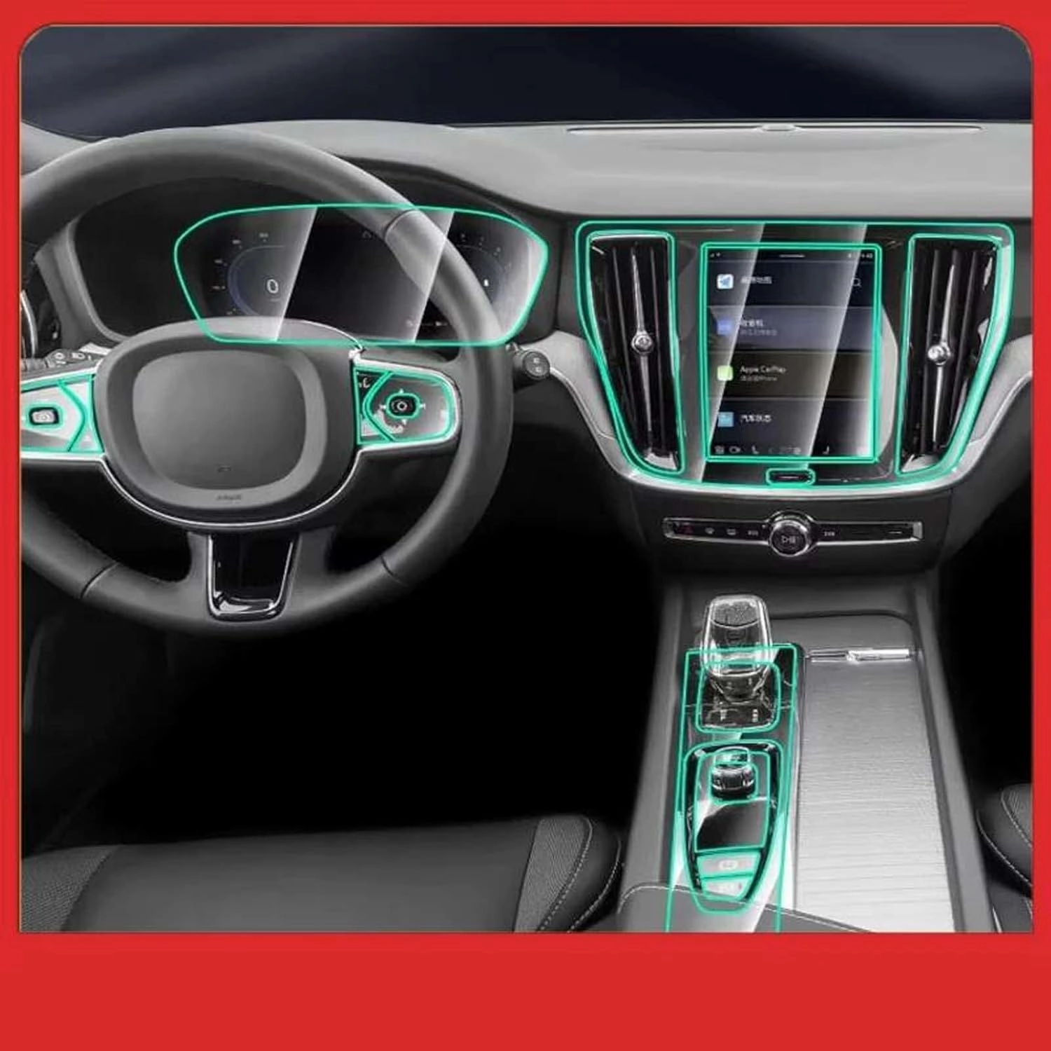 Car Interior Film Gear Panel Navigation Central Control TPU Transparent Protector Film,for 2023-2024 Volvo V60 V90Accessories
