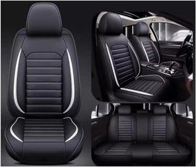 Car Seat Covers Full Set for Ligier JS50 2000-2024, Universal Leather Car Seat Cover Waterproof Custom Automotive Seat Covers Protector(White)