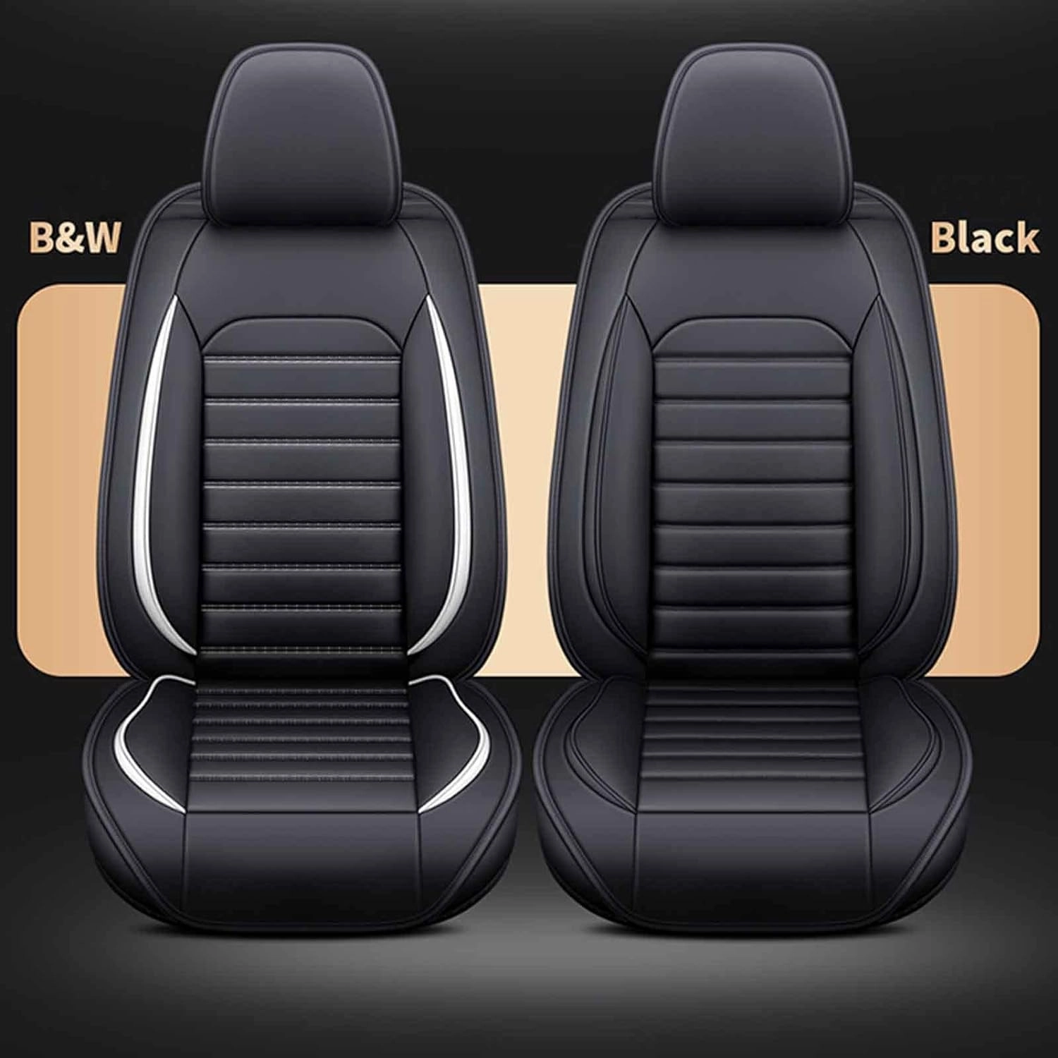 Car Seat Covers Full Set for Ligier JS50 2000-2024, Universal Leather Car Seat Cover Waterproof Custom Automotive Seat Covers Protector(White)