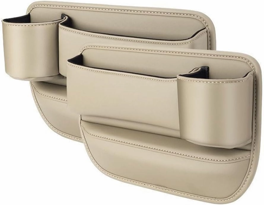 Car Seat Gap Filler Organizer for BMW 3er G21 Touring 2019-2022, Leather Cup Holder Crevice Bag Front Seats Center Console Side Storage Box for Cards Keys,D