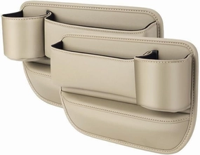 Car Seat Gap Filler Organizer for Nissan Micra K14, Leather Cup Holder Crevice Bag Front Seats Center Console Side Storage Box for Cards Keys,D