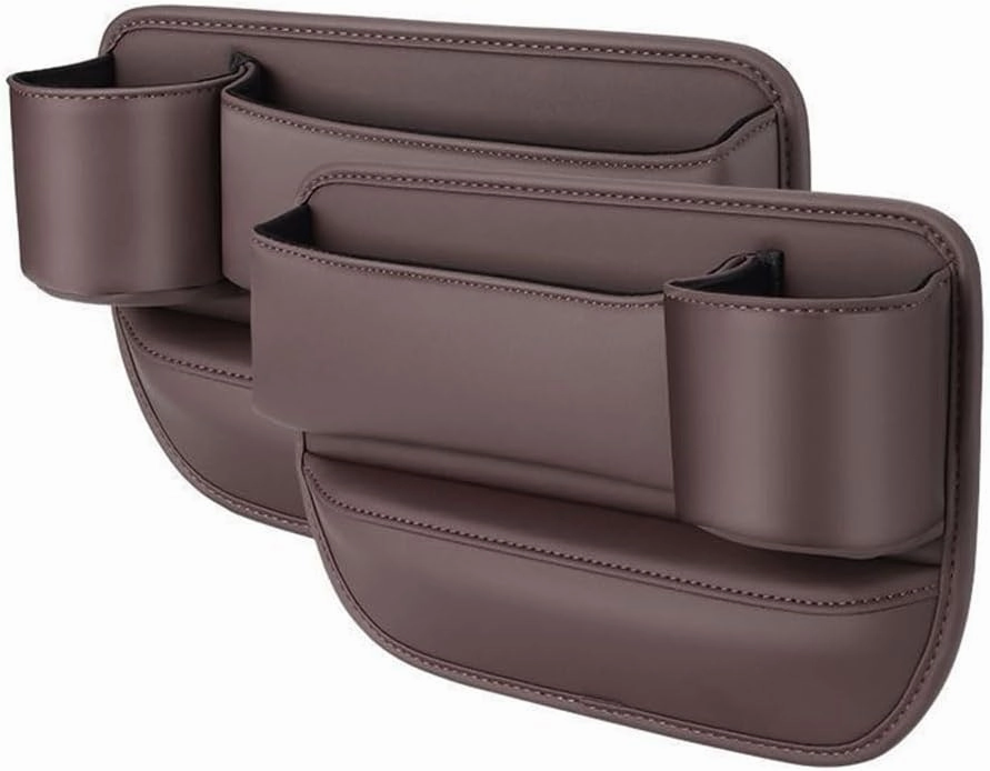Car Seat Gap Filler Organizer for Suzuki SX4 2006-2010, Leather Cup Holder Crevice Bag Front Seats Center Console Side Storage Box for Cards Keys,A