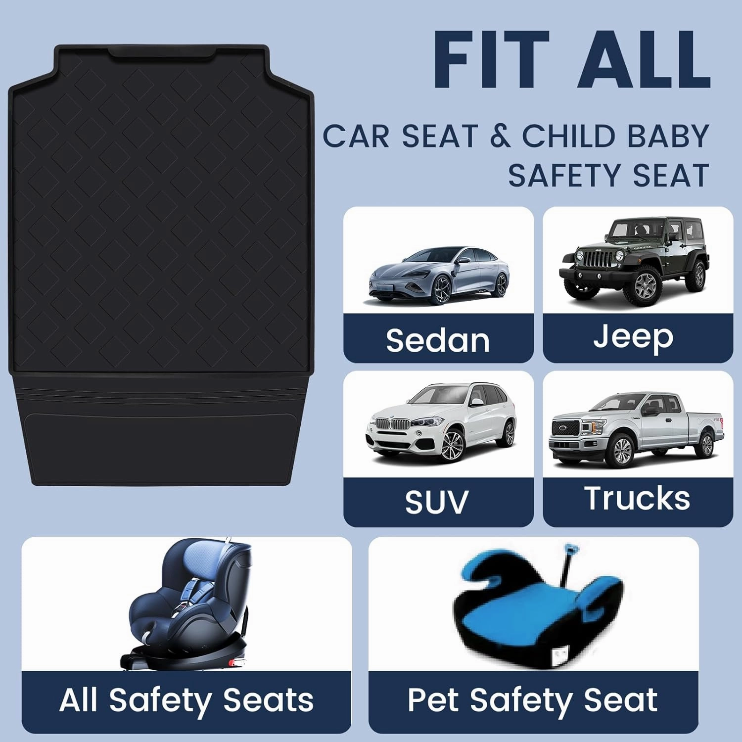 Car Seat Protector for Kids, Featuring Latch-Compatible Design with Waterproof Anti-Spill and Compression Damage Protection (2)