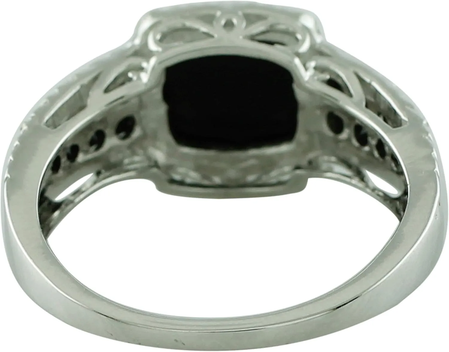 Carillon Black Spinel Cushion Shape Natural Non-Treated Gemstone 925 Sterling Silver Ring Engagement Jewelry for Women & Men