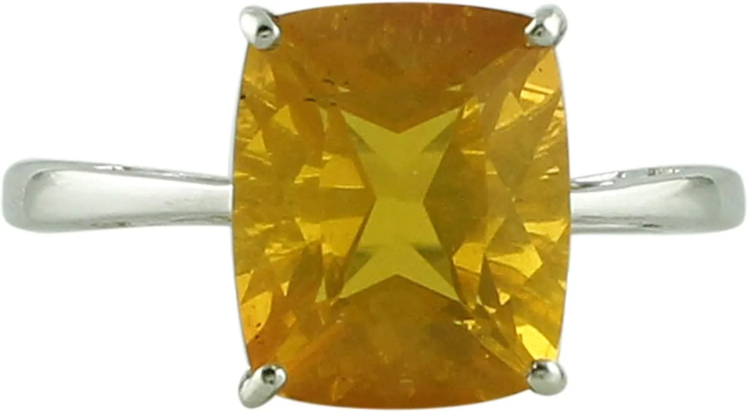 Carillon Brazilian Fire Opal Cushion Shape 2.46 Carat Natural Earth Mined Gemstone 925 Sterling Silver Ring Unique Jewelry for Women & Men
