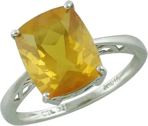 Carillon Brazilian Fire Opal Cushion Shape 2.46 Carat Natural Earth Mined Gemstone 925 Sterling Silver Ring Unique Jewelry for Women & Men