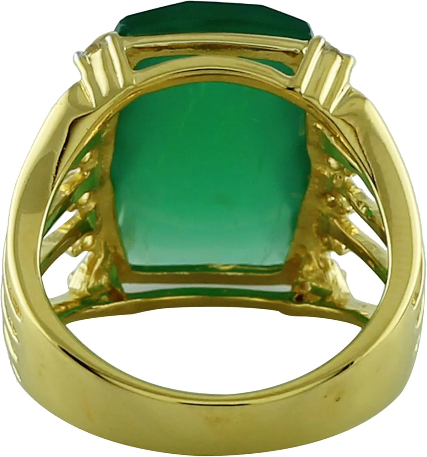 Carillon Dark Pink Onyx Cushion Shape 10.58 Carat Natural Earth Mined Gemstone 925 Sterling Silver Ring Unique Jewelry (Yellow Gold Plated) for Women & Men