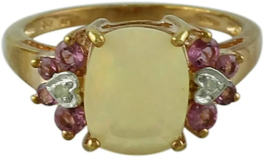 Carillon Ethiopian Opal Cushion Shape 1.15 Carat Natural Earth Mined Gemstone 925 Sterling Silver Ring Unique Jewelry (Rose Gold Plated) for Women & Men
