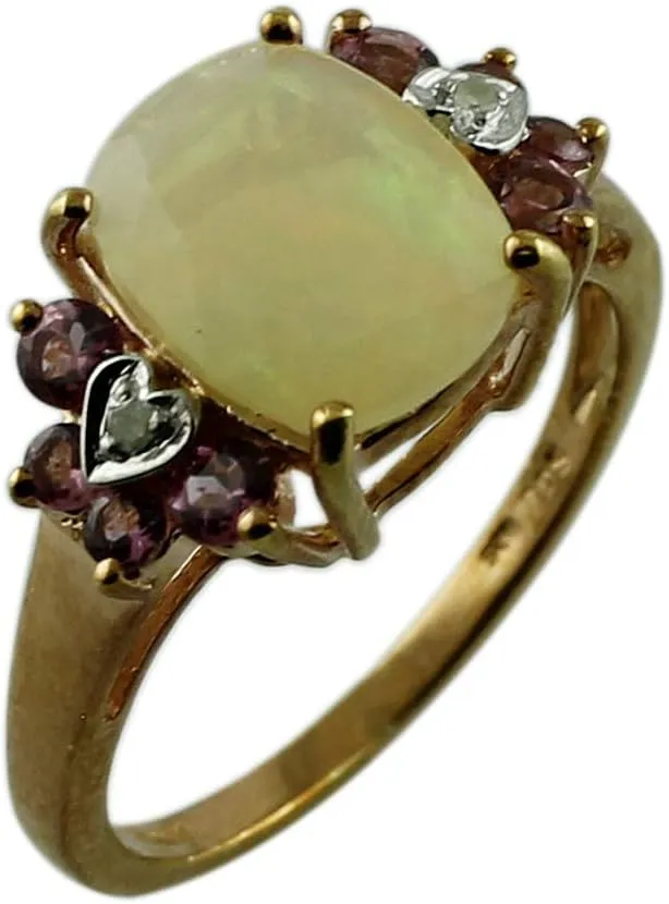 Carillon Ethiopian Opal Cushion Shape 1.15 Carat Natural Earth Mined Gemstone 925 Sterling Silver Ring Unique Jewelry (Rose Gold Plated) for Women & Men