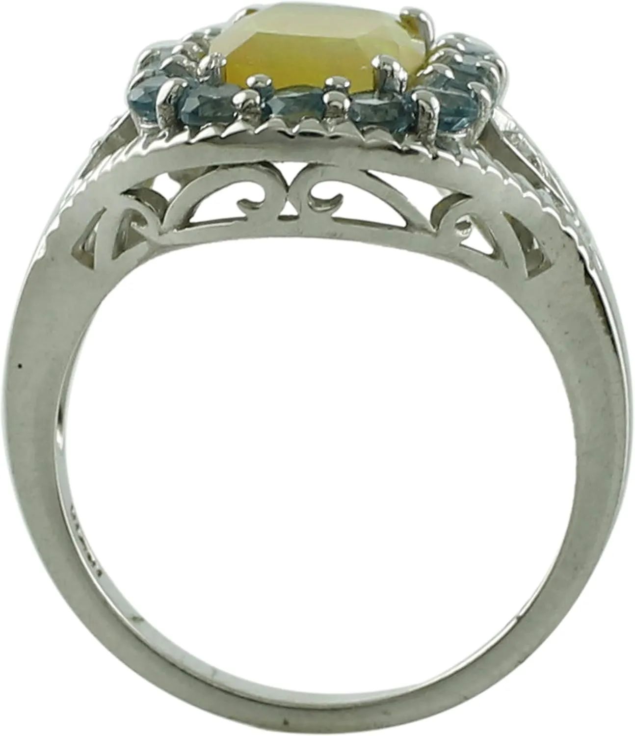 Carillon Ethiopian Opal Cushion Shape 1.24 Carat Natural Earth Mined Gemstone 925 Sterling Silver Ring Unique Jewelry for Women & Men