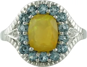 Carillon Ethiopian Opal Cushion Shape 1.24 Carat Natural Earth Mined Gemstone 925 Sterling Silver Ring Unique Jewelry for Women & Men