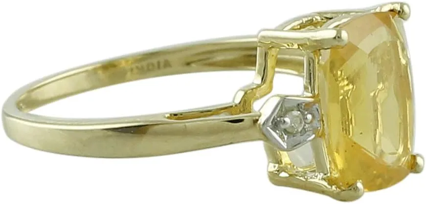 Carillon Fire Opal Cushion Shape 8X10MM Natural Earth Mined Gemstone 925 Sterling Silver Ring Unique Jewelry (Yellow Gold Plated) for Women & Men