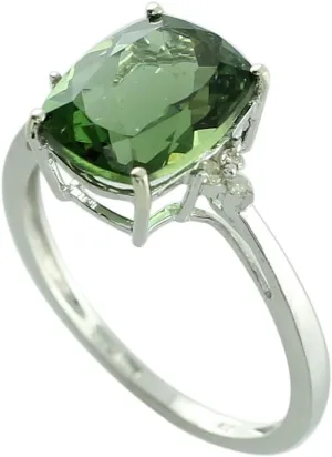 Carillon Green Apatite Cushion Shape 3.52 Carat Natural Earth Mined Gemstone 925 Sterling Silver Ring Unique Jewelry for Women & Men