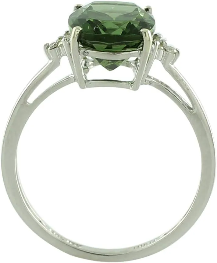 Carillon Green Apatite Cushion Shape 3.52 Carat Natural Earth Mined Gemstone 925 Sterling Silver Ring Unique Jewelry for Women & Men