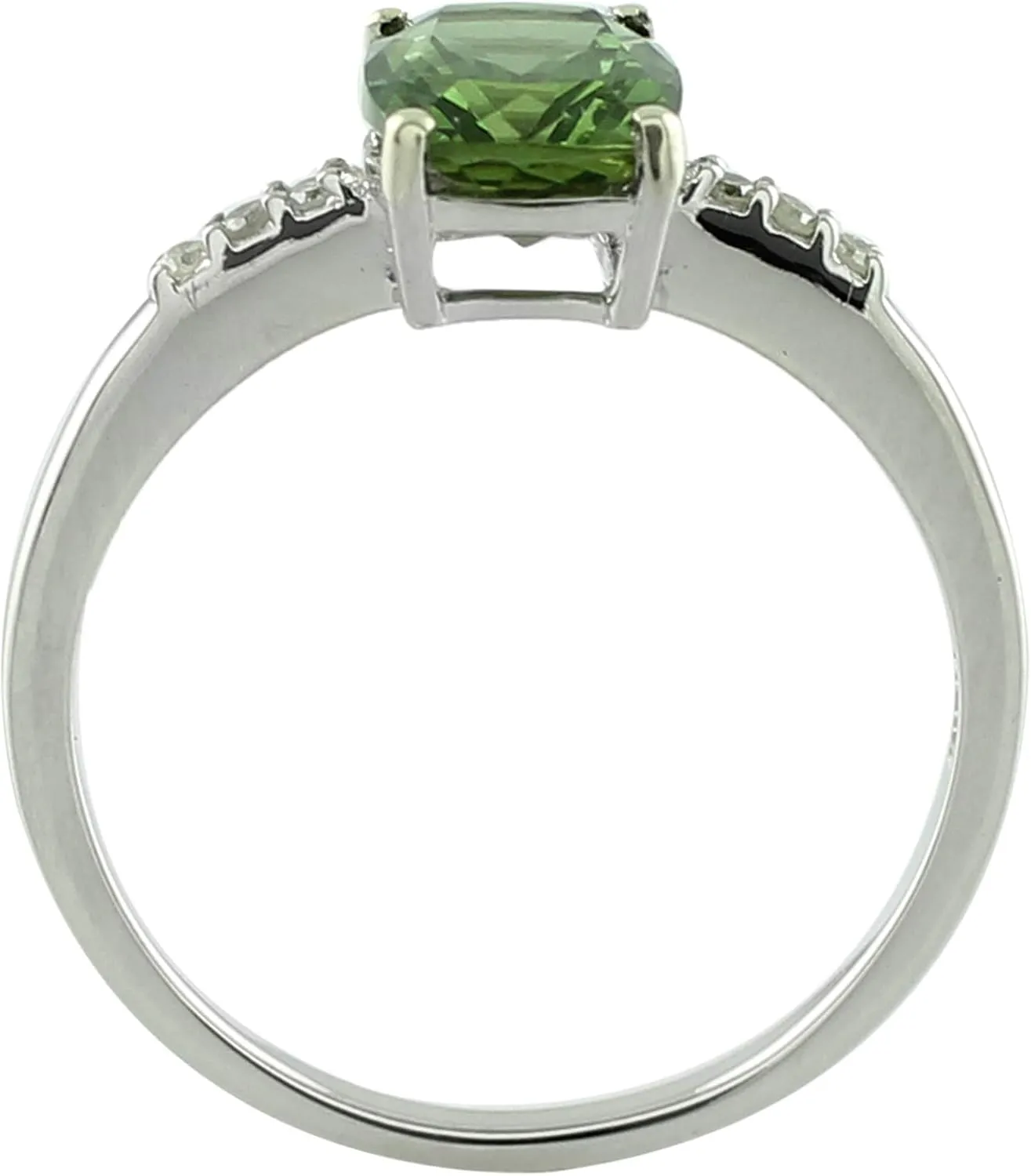 Carillon Green Apatite Cushion Shape 6X8MM Natural Earth Mined Gemstone 925 Sterling Silver Ring Unique Jewelry for Women & Men