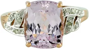 Carillon Kunzite Cushion Shape 10X8MM Natural Earth Mined Gemstone 925 Sterling Silver Ring Unique Jewelry (Rose Gold Plated) for Women & Men