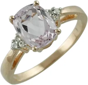 Carillon Kunzite Cushion Shape 7X9MM Natural Non-Treated Gemstone 925 Sterling Silver Ring Gift Jewelry (Rose Gold Plated) for Women & Men