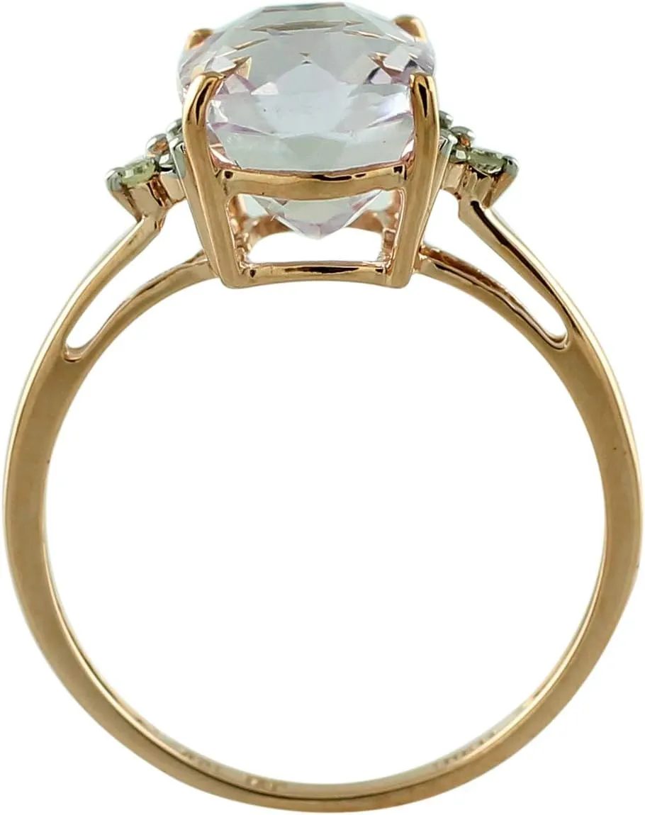 Carillon Kunzite Cushion Shape Natural Non-Treated Gemstone 14K Rose Gold Ring Engagement Jewelry for Women & Men