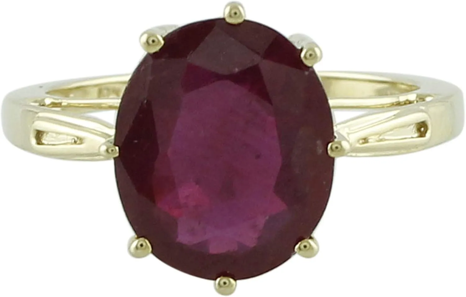 Carillon Ruby Gf Cushion Shape Natural Non-Treated Gemstone 925 Sterling Silver Ring Birthday Jewelry (Yellow Gold Plated) for Women & Men