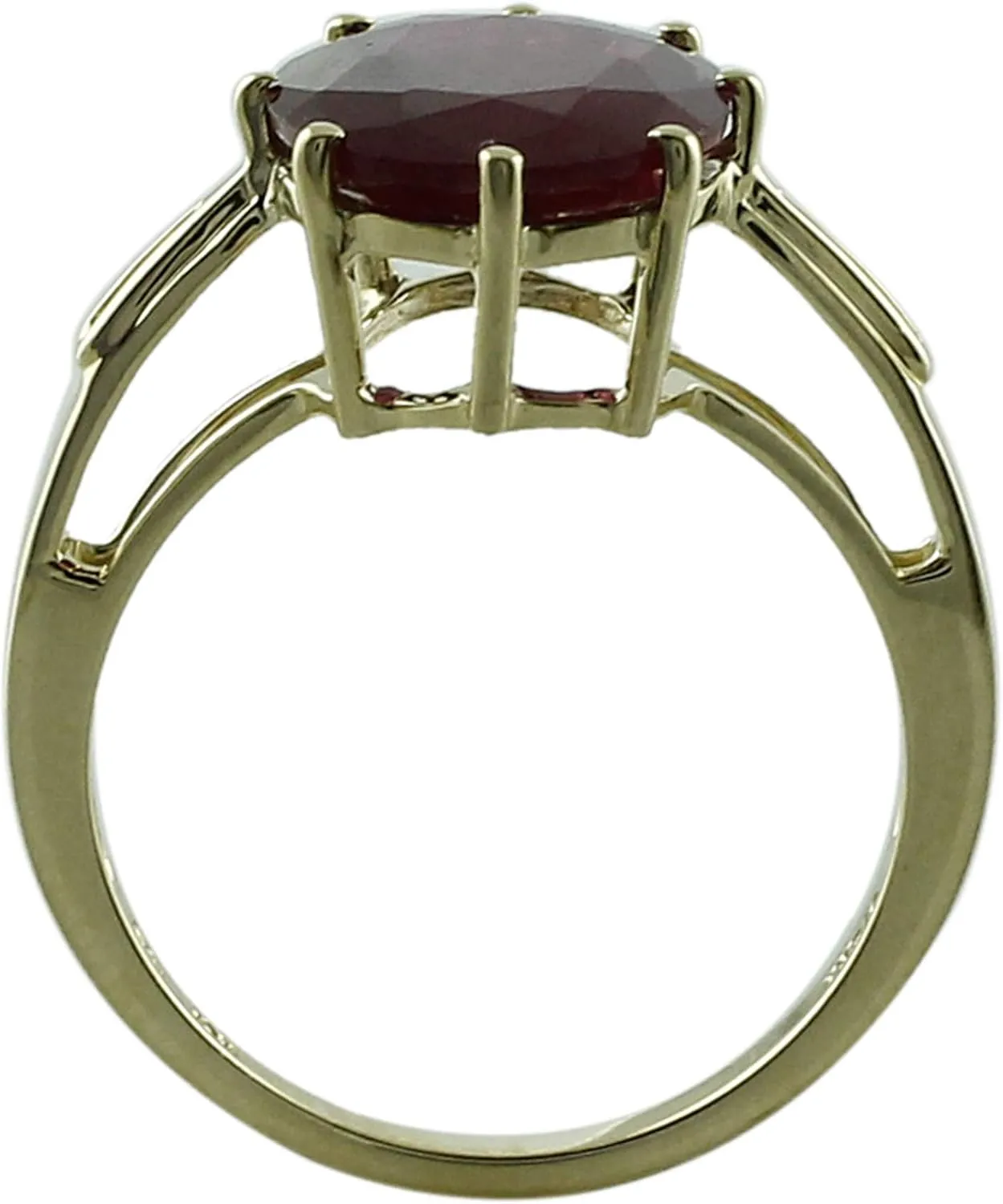 Carillon Ruby Gf Cushion Shape Natural Non-Treated Gemstone 925 Sterling Silver Ring Birthday Jewelry (Yellow Gold Plated) for Women & Men