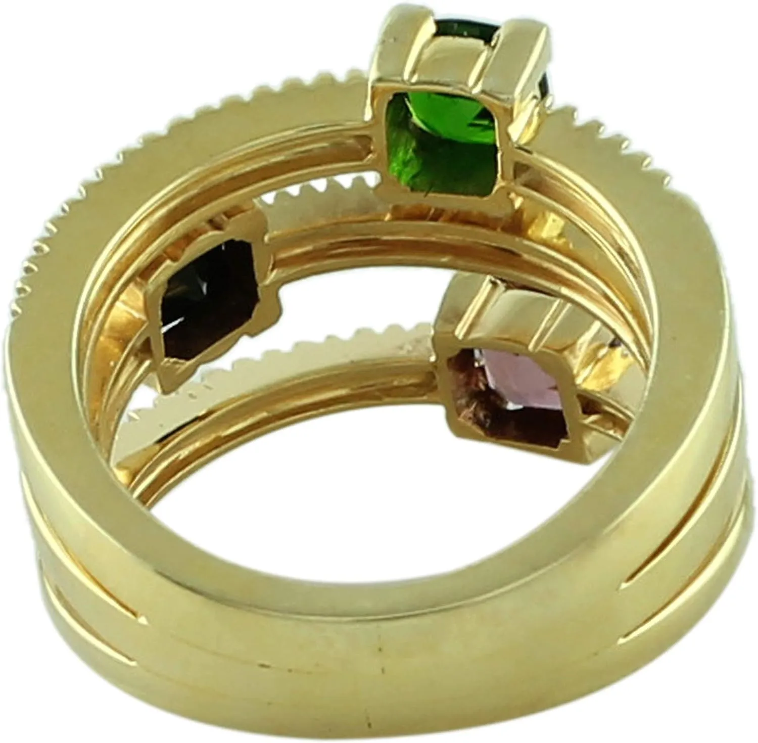 Carillon Stunning Green Onyx Cushion Shape 5MM Natural Earth Mined Gemstone 925 Sterling Silver Ring Wedding Jewelry (Yellow Gold Plated) for Women & Men