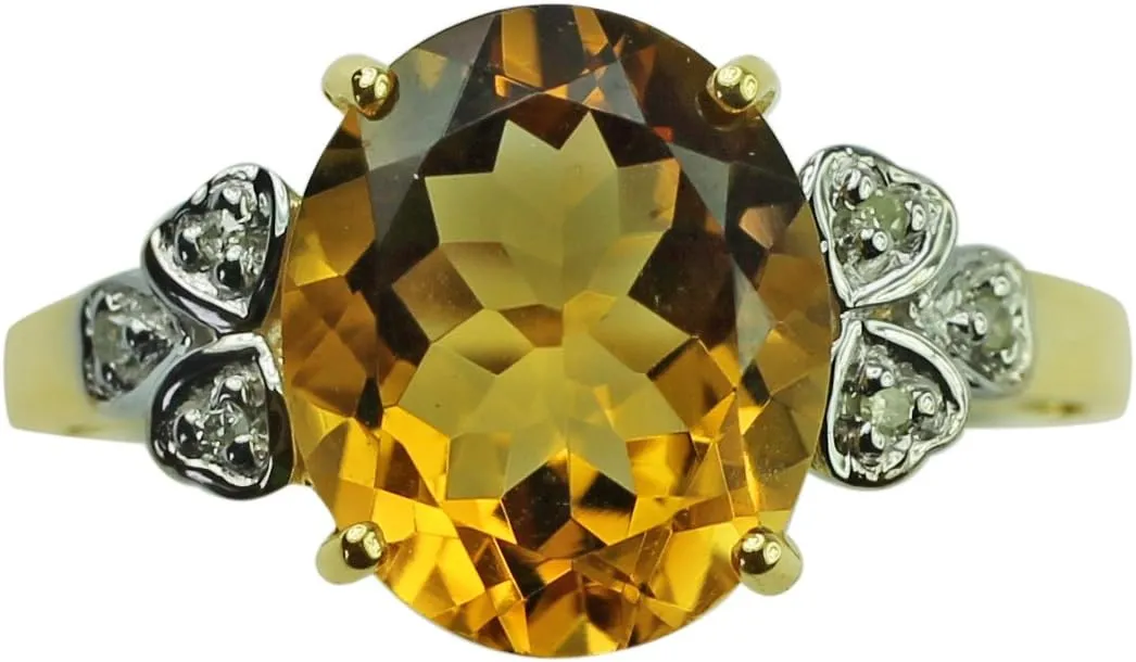 Carillon Yellow Natural Zircon Cushion Shape Natural Non-Treated Gemstone 925 Sterling Silver Ring Birthday Jewelry (Yellow Gold Plated) for Women & Men