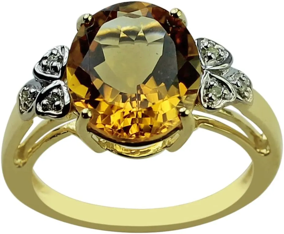 Carillon Yellow Natural Zircon Cushion Shape Natural Non-Treated Gemstone 925 Sterling Silver Ring Birthday Jewelry (Yellow Gold Plated) for Women & Men