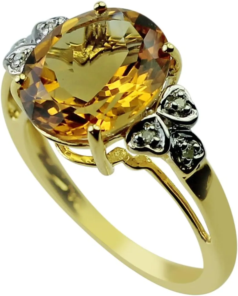 Carillon Yellow Natural Zircon Cushion Shape Natural Non-Treated Gemstone 925 Sterling Silver Ring Birthday Jewelry (Yellow Gold Plated) for Women & Men