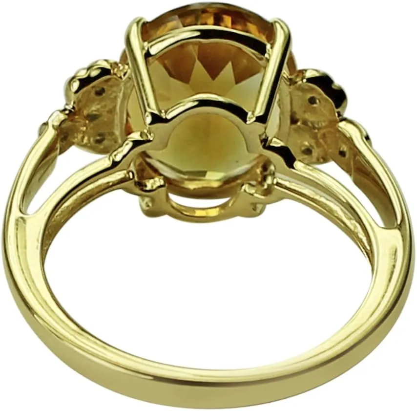 Carillon Yellow Natural Zircon Cushion Shape Natural Non-Treated Gemstone 925 Sterling Silver Ring Birthday Jewelry (Yellow Gold Plated) for Women & Men