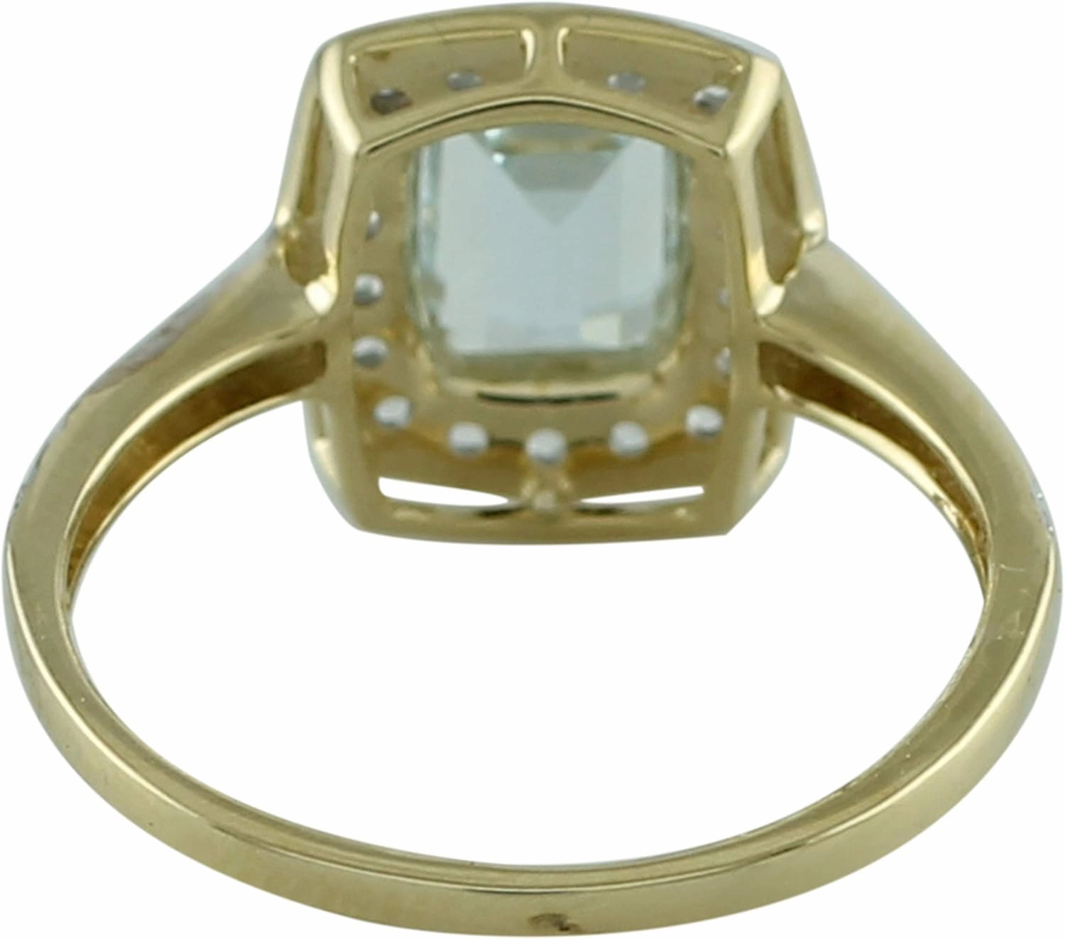 Carillon Aquamarine Cushion Shape 7.5x5.5MM Natural Non-Treated Gemstone 14K Yellow Gold Ring Gift Jewelry for Women & Men