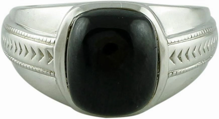 Carillon Black Spinel Cushion Shape 6.5 Carat Natural Earth Mined Gemstone 925 Sterling Silver Ring Unique Jewelry for Women & Men