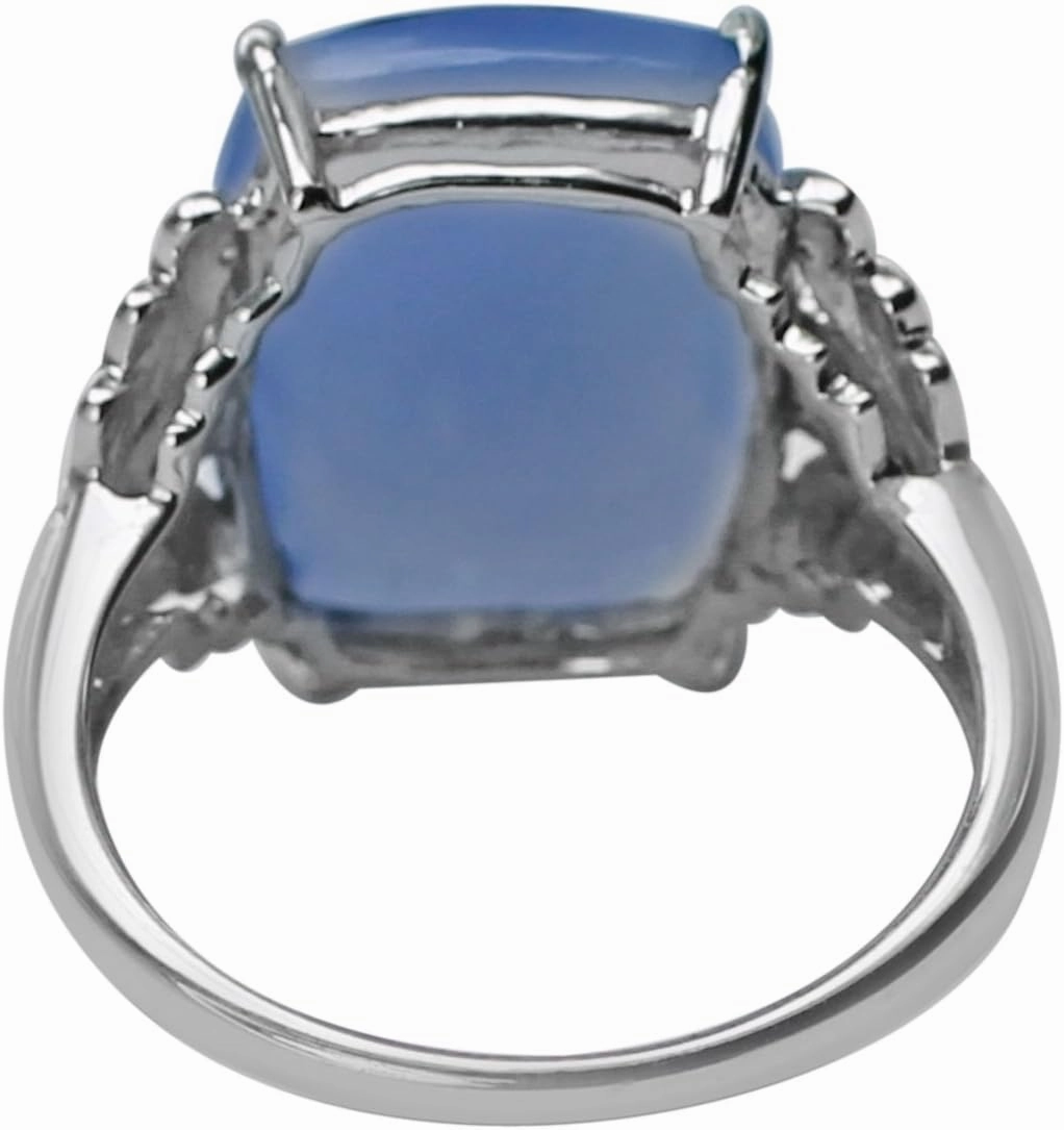 Carillon Blue Onyx 7.03 Carat Natural Gemstone 925 Sterling Silver Ring Wedding Ring for Women