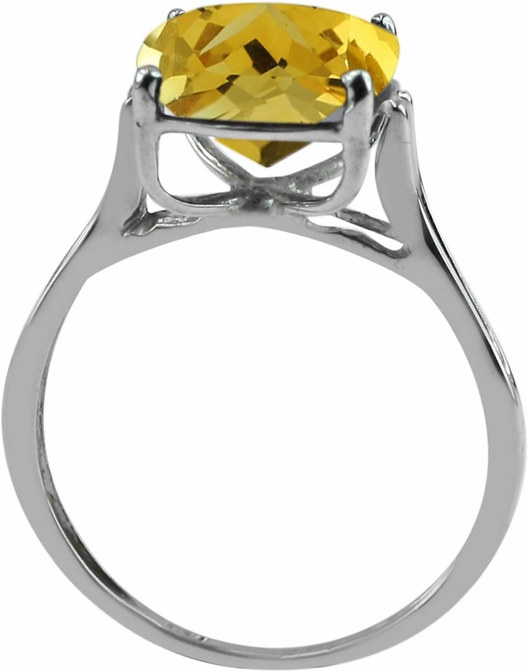 Carillon Citrine November Birthstone Ring 10MM Natural Gemstone 925 Sterling Silver Ring Wedding Ring for Women