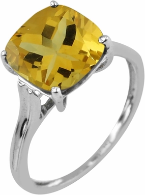 Carillon Citrine November Birthstone Ring 10MM Natural Gemstone 925 Sterling Silver Ring Wedding Ring for Women