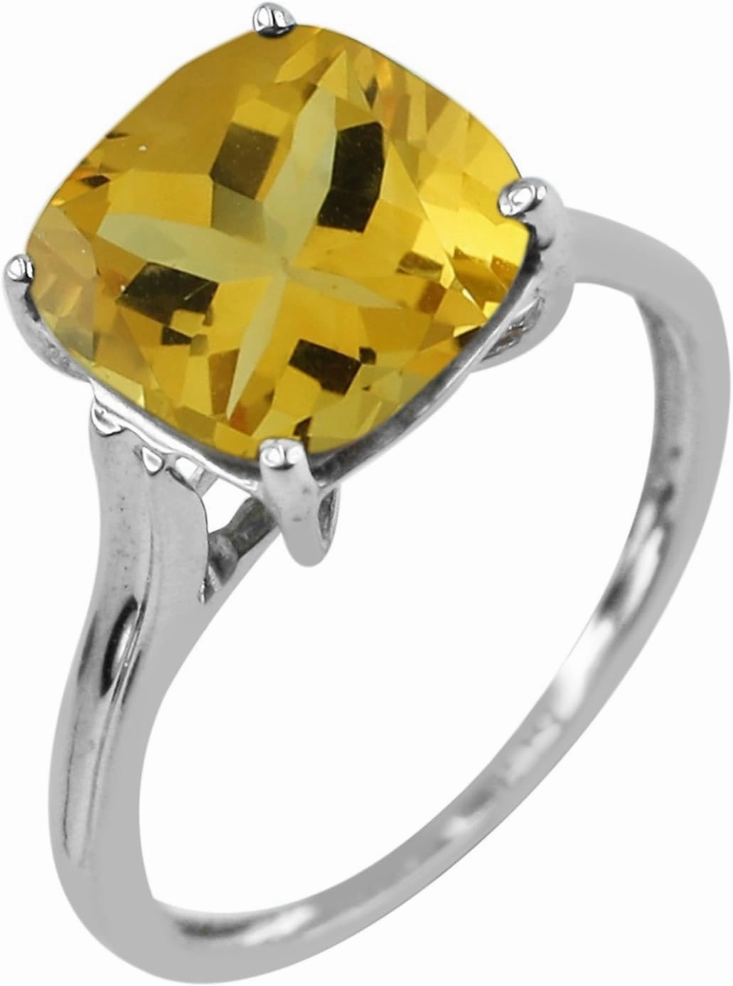 Carillon Citrine November Birthstone Ring 10MM Natural Gemstone 925 Sterling Silver Ring Wedding Ring for Women