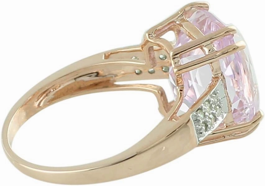 Carillon Kunzite Cushion Shape 10X12MM Natural Non-Treated Gemstone 14K Rose Gold Ring Gift Jewelry for Women & Men