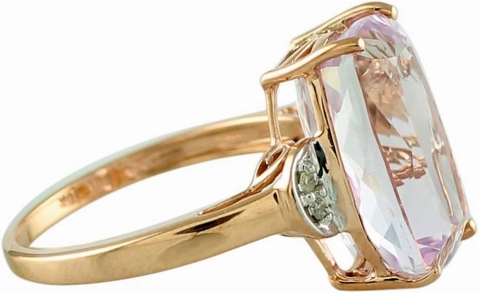 Carillon Kunzite Cushion Shape 9.04 Carat Natural Earth Mined Gemstone 14K Rose Gold Ring Unique Jewelry for Women & Men