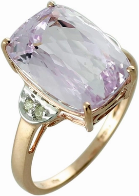 Carillon Kunzite Cushion Shape 9.04 Carat Natural Earth Mined Gemstone 14K Rose Gold Ring Unique Jewelry for Women & Men