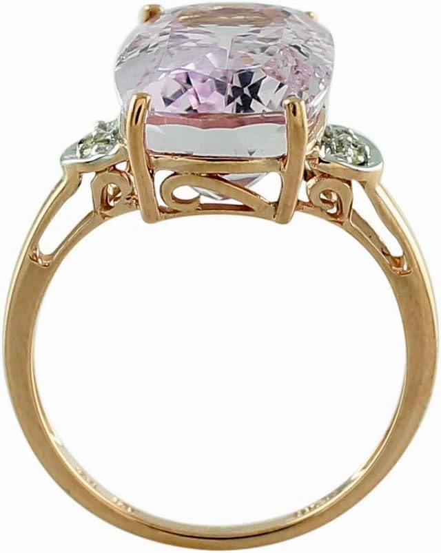 Carillon Kunzite Cushion Shape 9.04 Carat Natural Earth Mined Gemstone 14K Rose Gold Ring Unique Jewelry for Women & Men