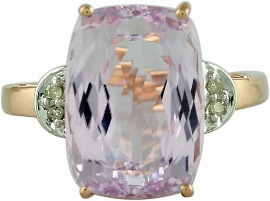 Carillon Kunzite Cushion Shape 9.04 Carat Natural Earth Mined Gemstone 14K Rose Gold Ring Unique Jewelry for Women & Men