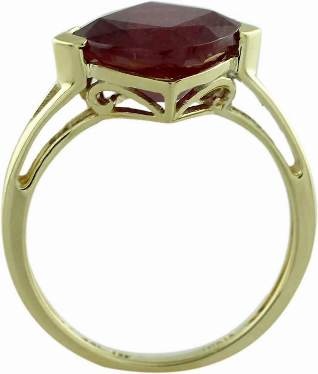 Carillon Ruby Gf Cushion Shape 10MM Natural Earth Mined Gemstone 14K Yellow Gold Ring Unique Jewelry for Women & Men