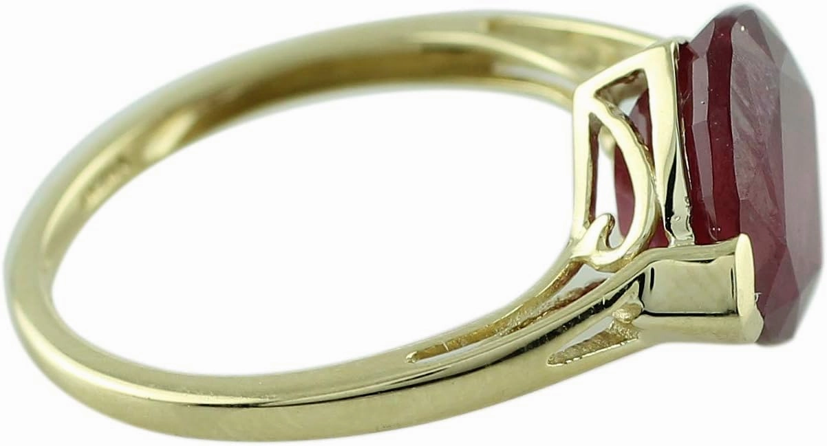 Carillon Ruby Gf Cushion Shape 10MM Natural Earth Mined Gemstone 14K Yellow Gold Ring Unique Jewelry for Women & Men