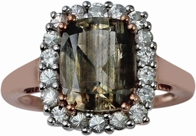 Carillon Scapolite Cushion Shape Natural Non-Treated Gemstone 925 Sterling Silver Ring Engagement Jewelry (Rose Gold Plated) for Women & Men